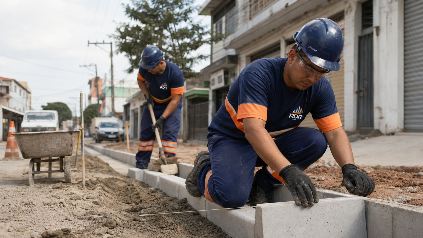 Obra rodoviária de infraestrutura